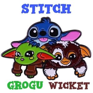 BOGO!! BUNDLE For Discount Backpack, Lanyard, Lapel pin Stitch, Grogu, and Gizmo